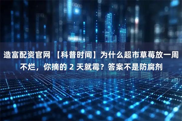 造富配资官网 【科普时间】为什么超市草莓放一周不烂，你摘的 2 天就霉？答案不是防腐剂